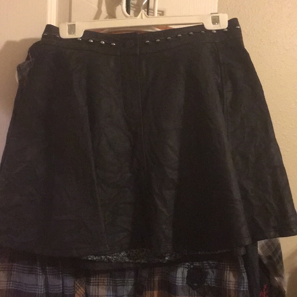Harley Davidson “black label”leather skater skirt